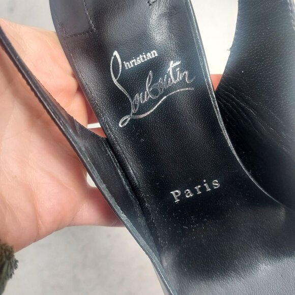 Christian Louboutin Black Strappy Condora Leather Heel Shoe - Picture 5 of 11